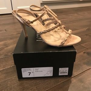 J.Crew Glynnis Glitter T-Strap High-Heel Sandals